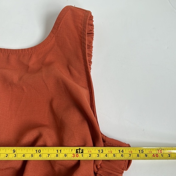 Shein burnt orange A-line back cut out boho sleeveless dress - Picture 14 of 15